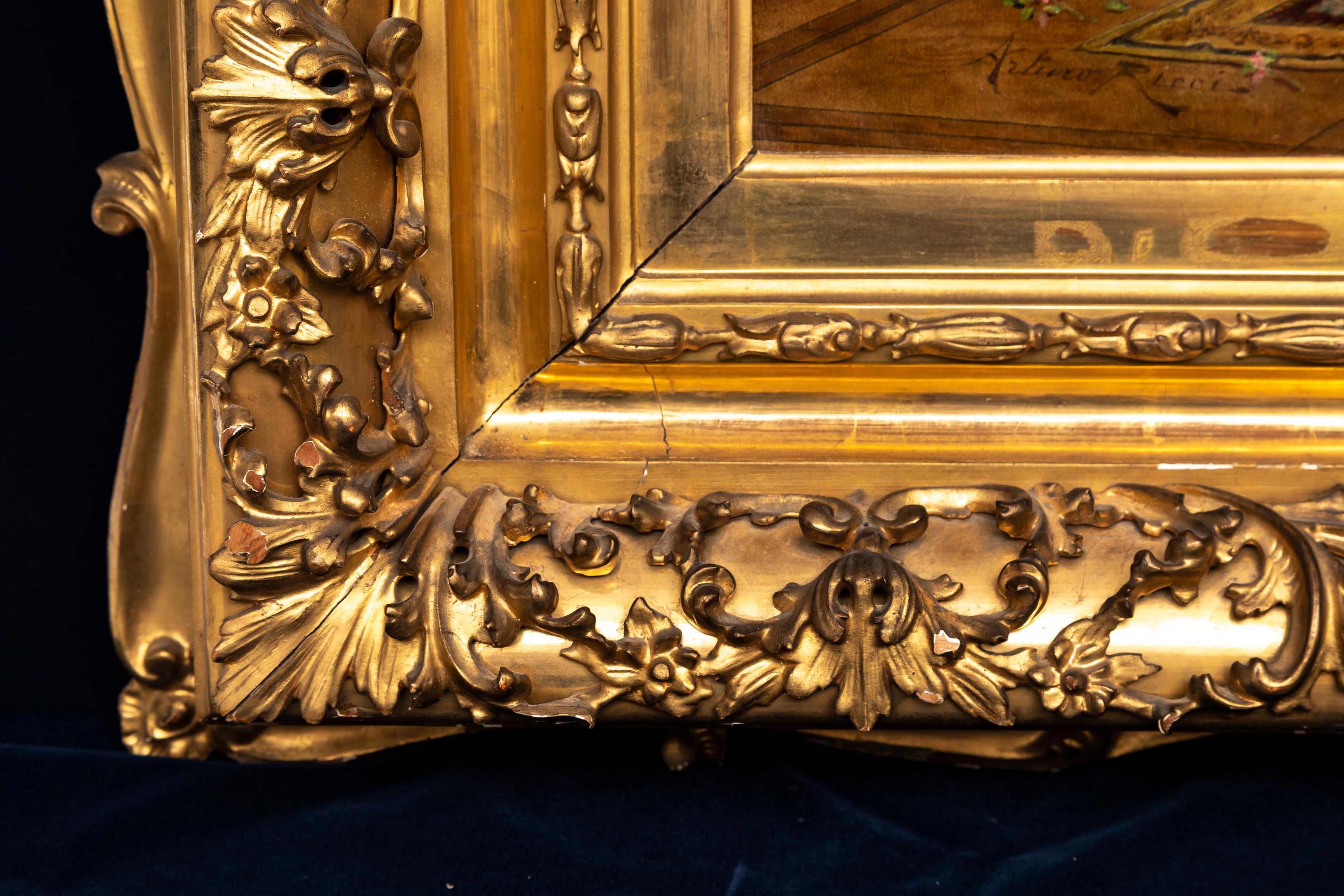 Huile sur toile italienne du 19e siècle « Le présent du cardinal » d'Arturo Ricci en vente 6