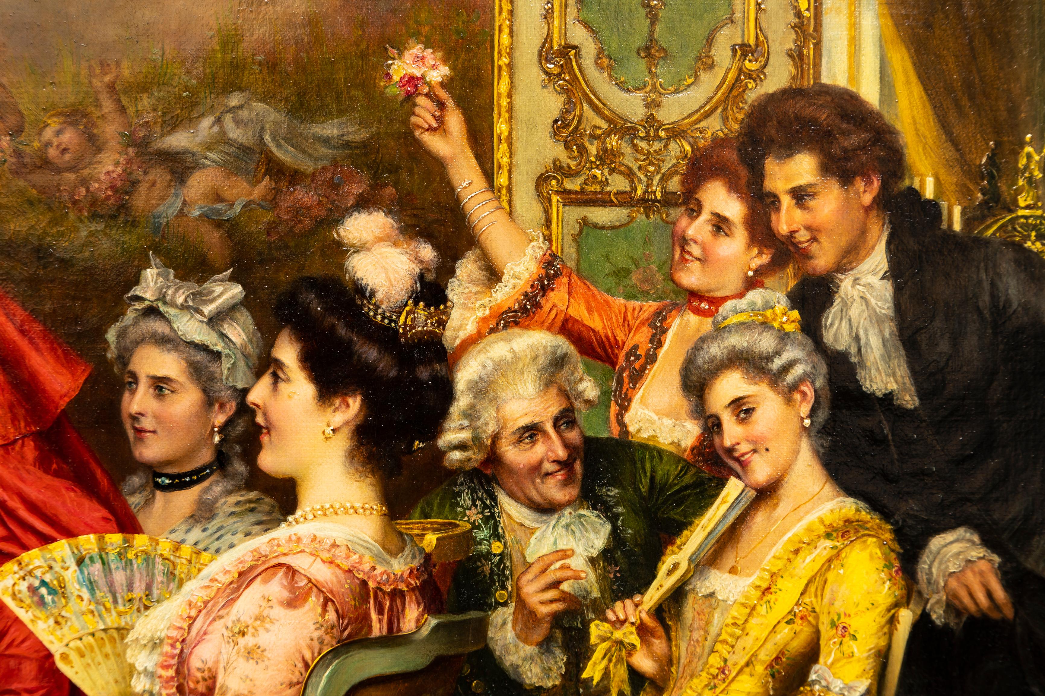 Óleo sobre lienzo italiano del siglo XIX 