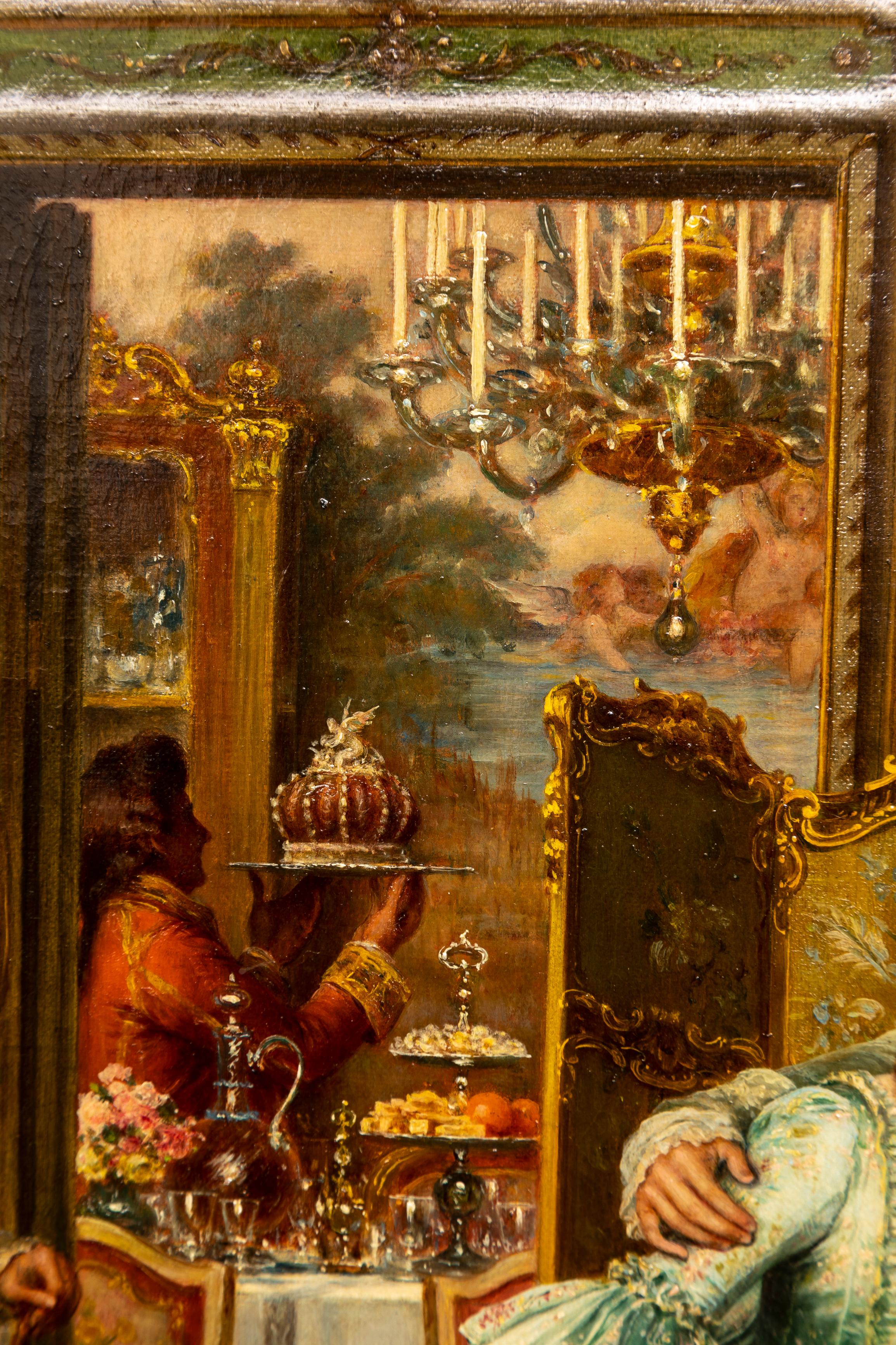 Toile Huile sur toile italienne du 19e siècle « Le présent du cardinal » d'Arturo Ricci en vente
