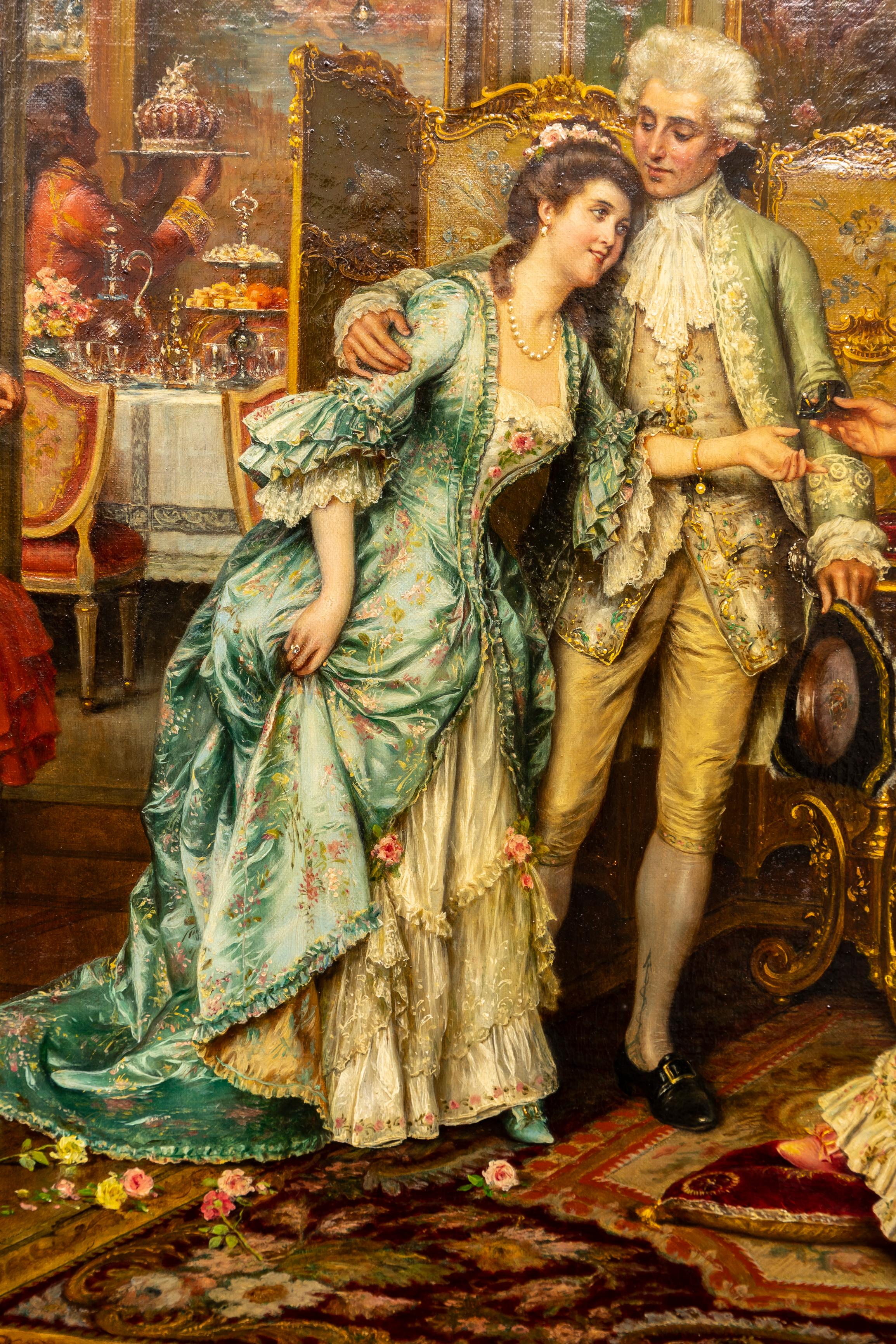 Óleo sobre lienzo italiano del siglo XIX 