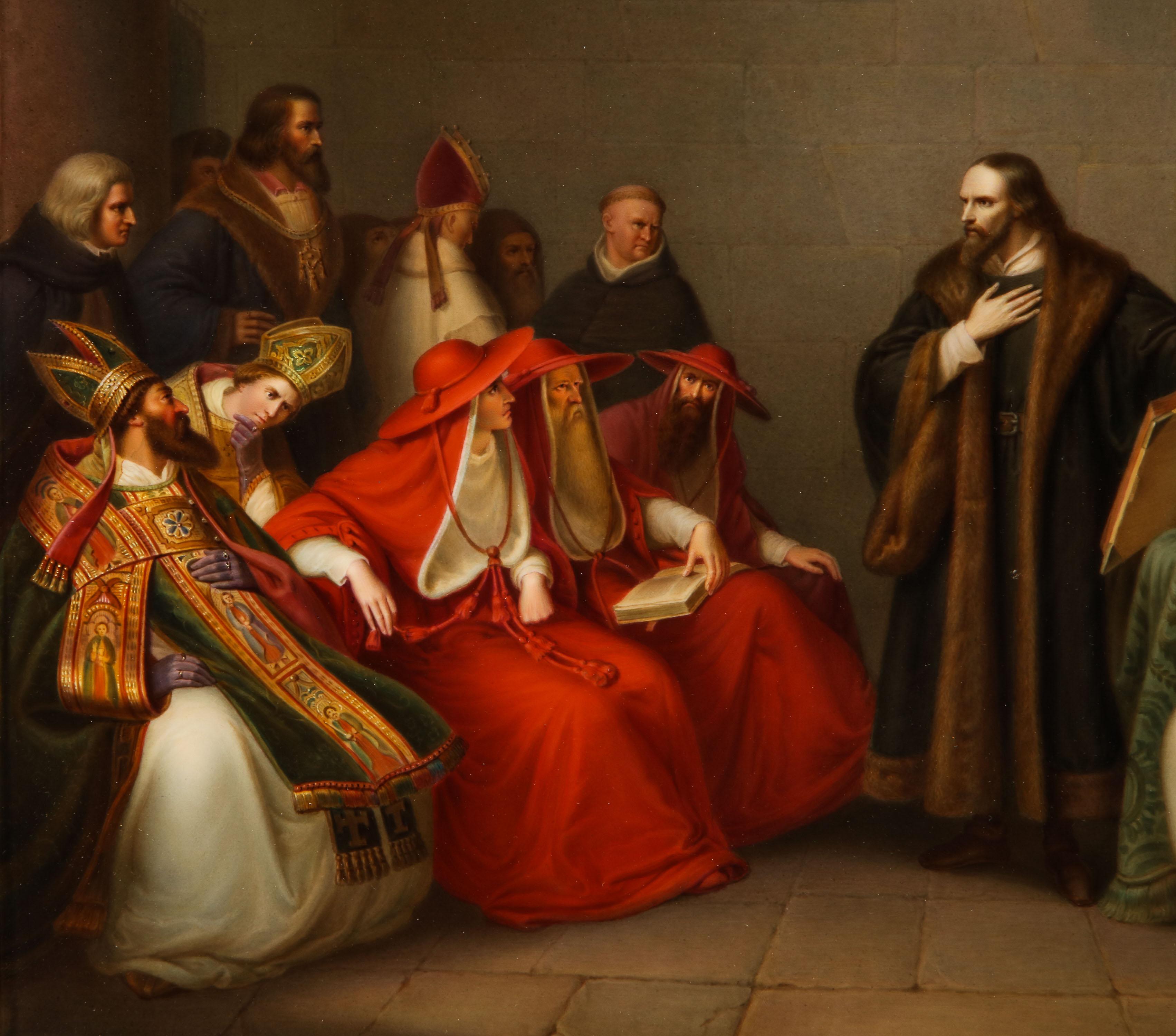 Tedesco A.I.C. del 19° secolo, placca di Jan Hus al Concilio di Costanza, di Karl Friedrich Lessing in vendita