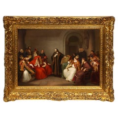 A 19th C. KPM Plaque of Jan Hus at Constance Council, By Karl Friedrich Lessing
