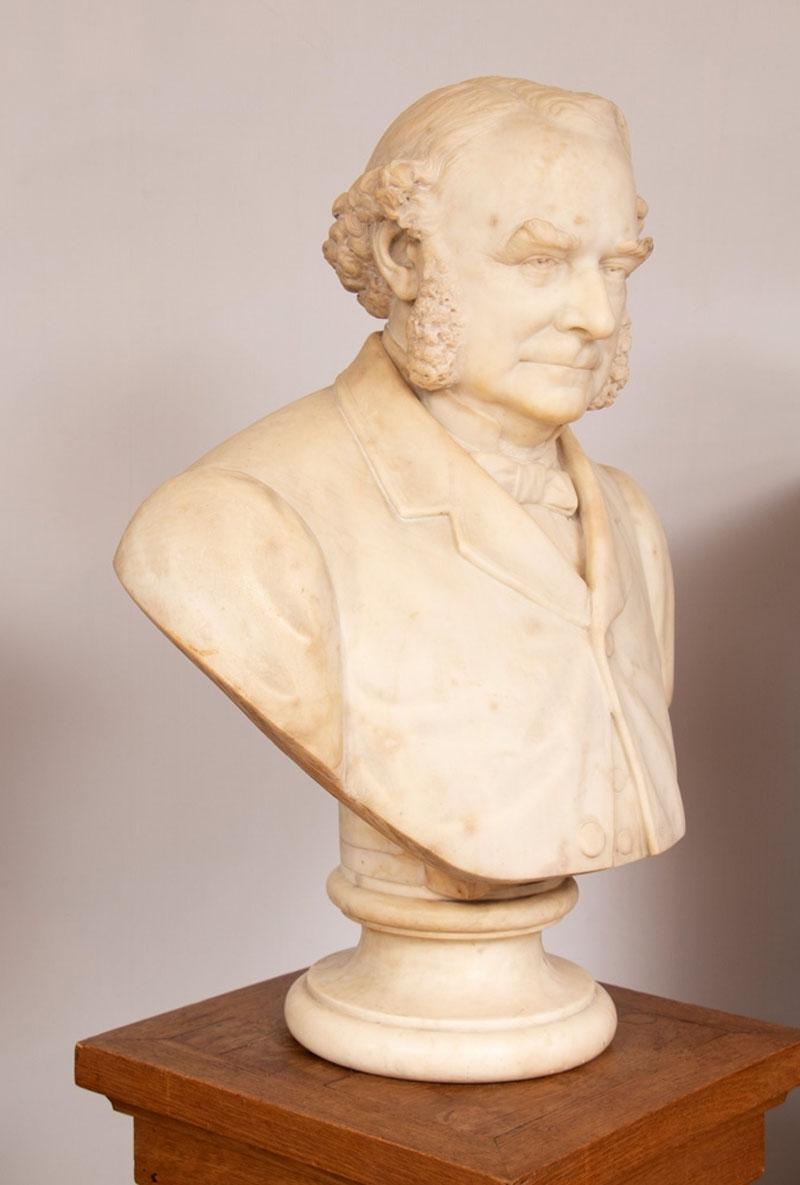 Victorian 19th Century Marble Bust of Sir Thomas Spencer Wells, circa 1879 For Sale