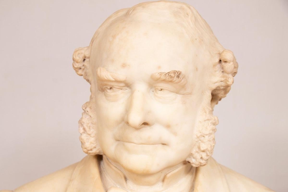 British 19th Century Marble Bust of Sir Thomas Spencer Wells, circa 1879 For Sale