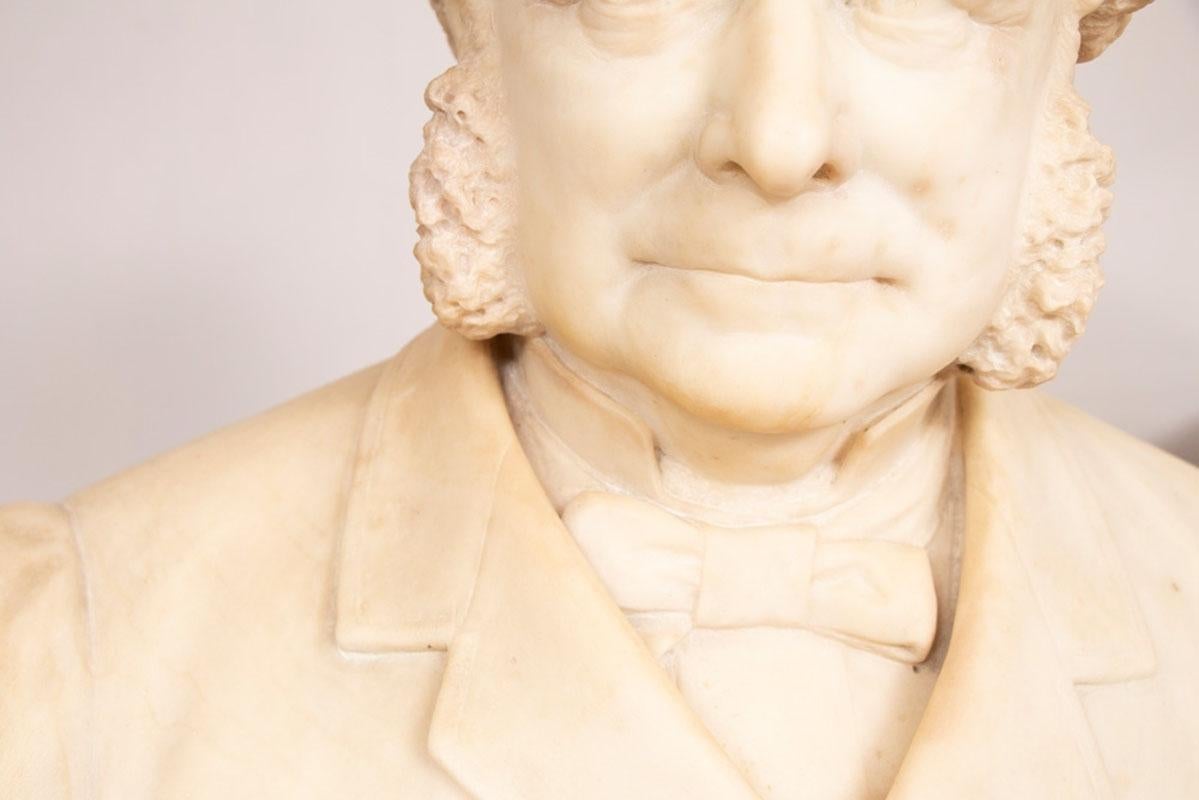 Carved 19th Century Marble Bust of Sir Thomas Spencer Wells, circa 1879 For Sale