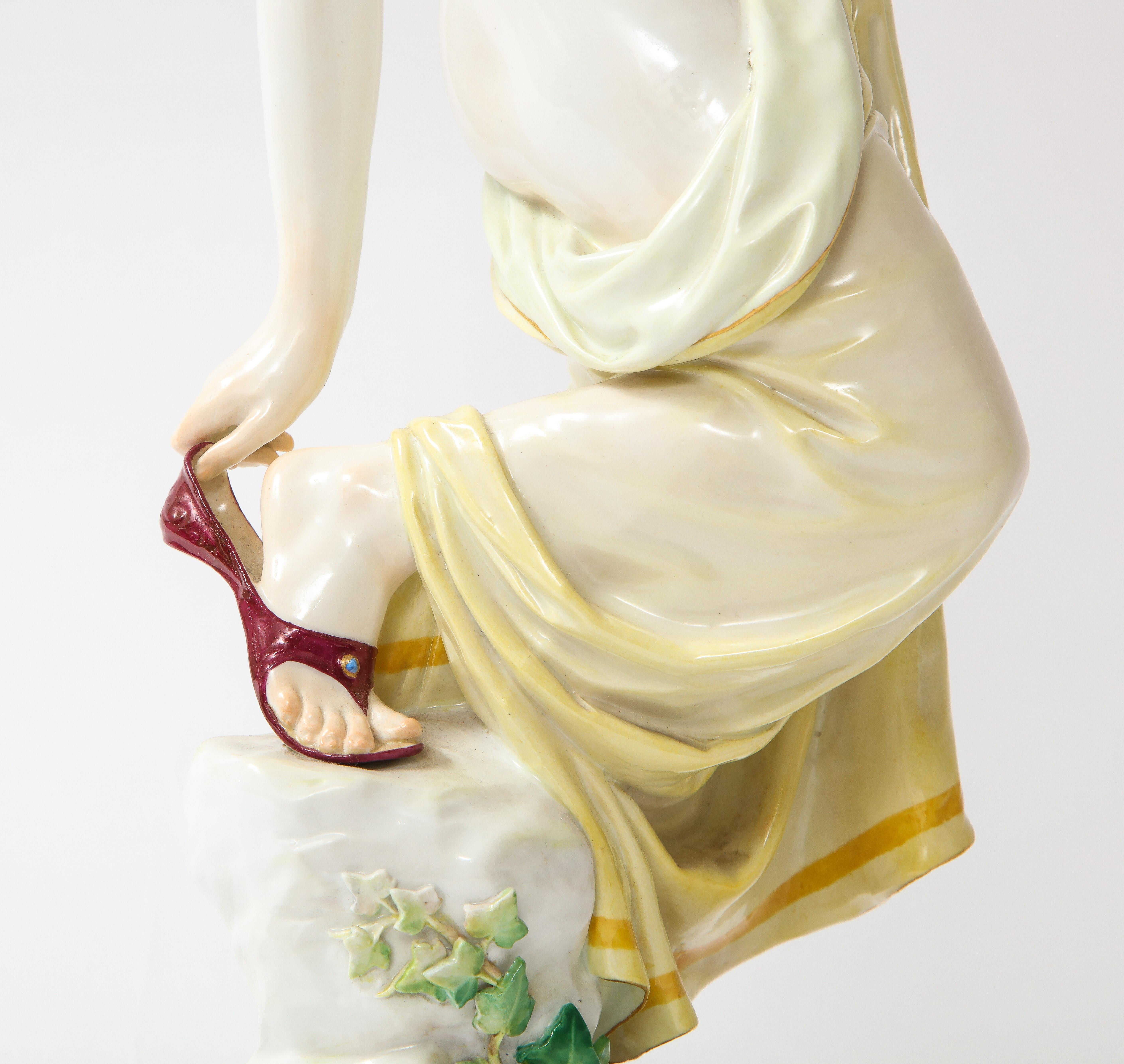 A 19th C. Meissen Porcelain Female Nude Figurine After The Bath, R. Ockelmann For Sale 3
