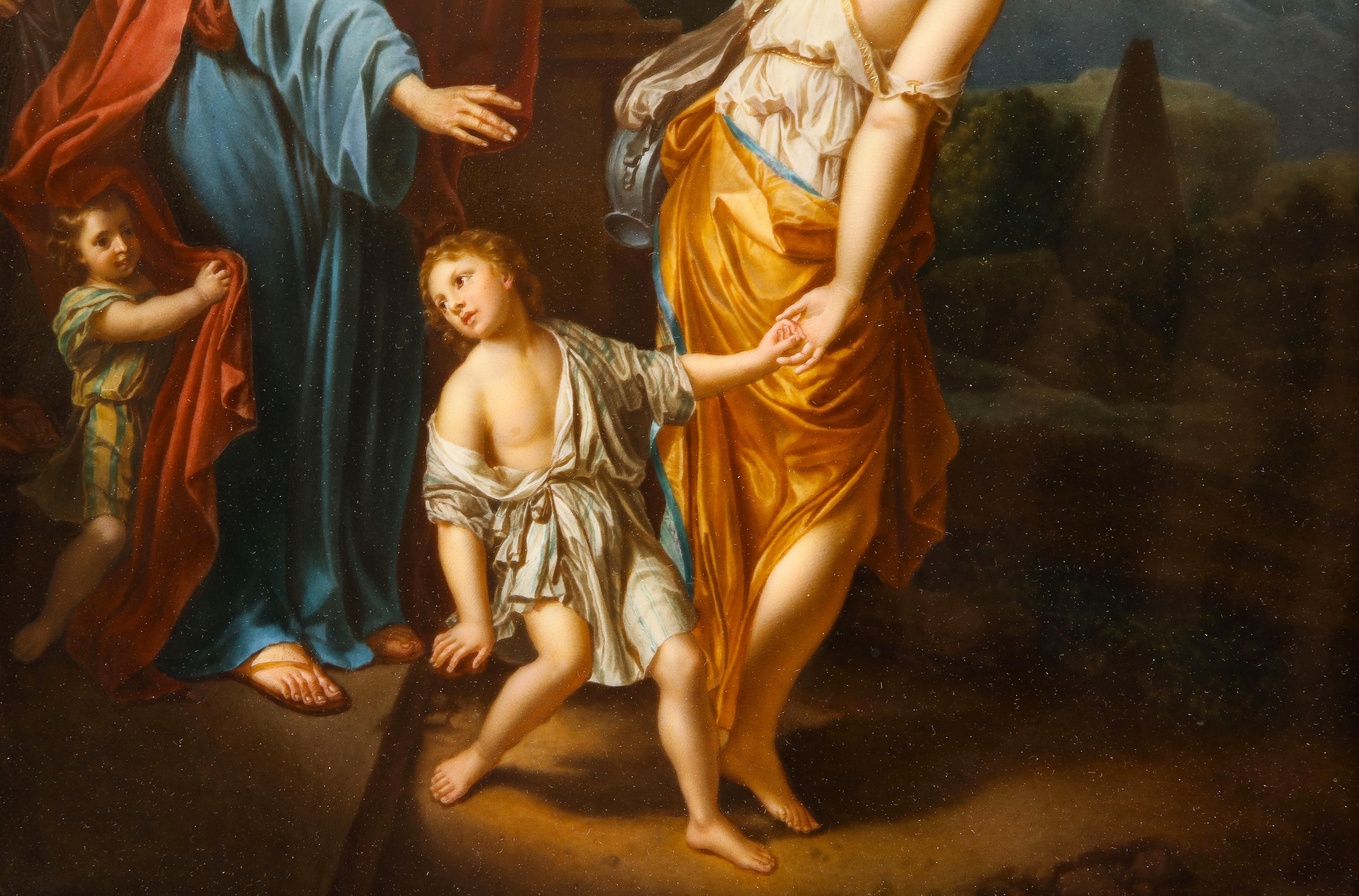 Dipinto a mano Placca in porcellana di Meissen del XIX secolo raffigurante 