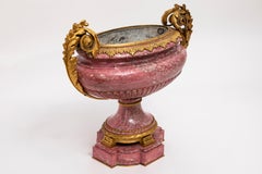 A 19th C. Russian Ormolu-Mounted Hand-Carved Pink Rhodonite Tazza/Centerpiece