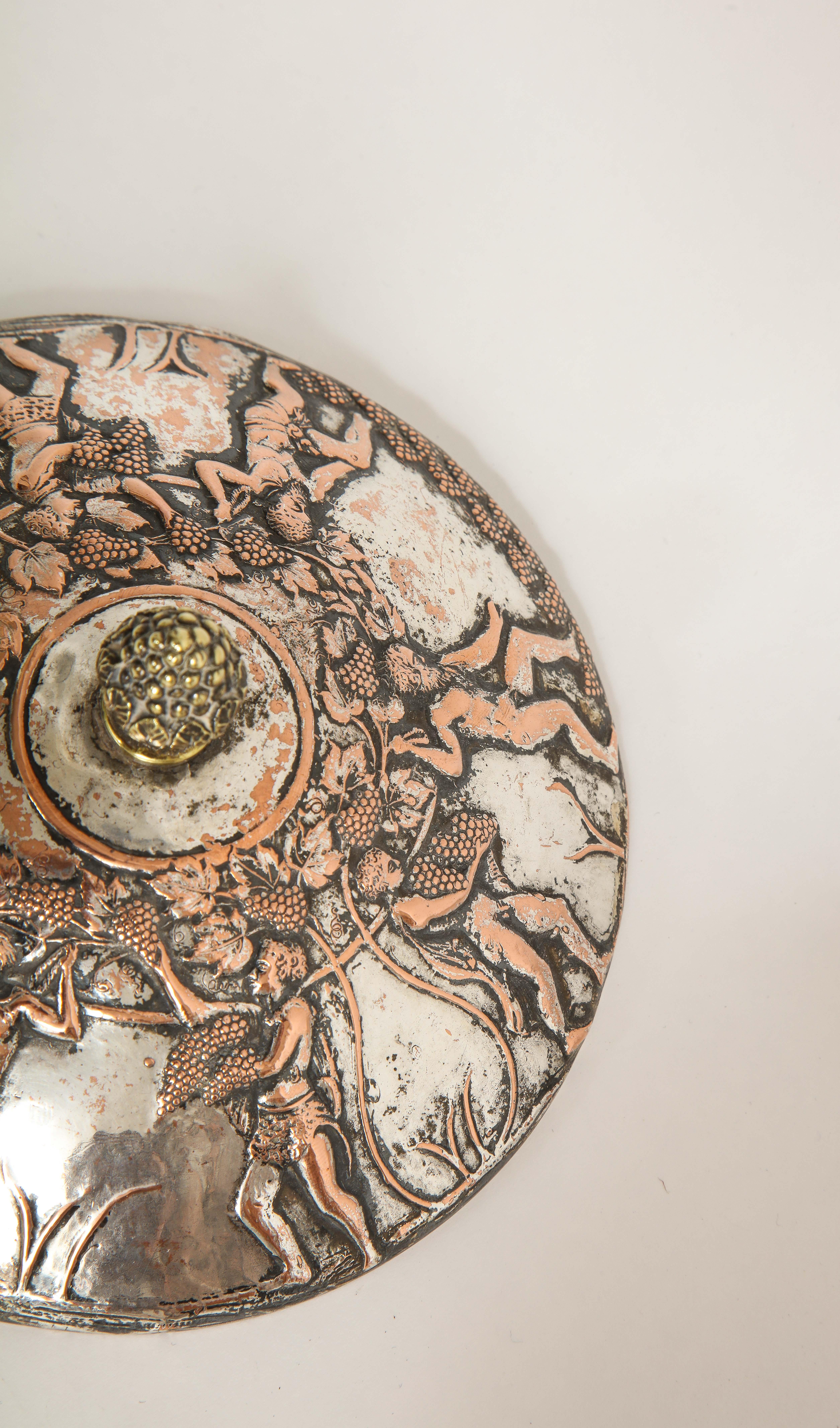 19th C. Silvered Bronze Neoclassical Covered Bowl, Att. E.F. Caldwell For Sale 1