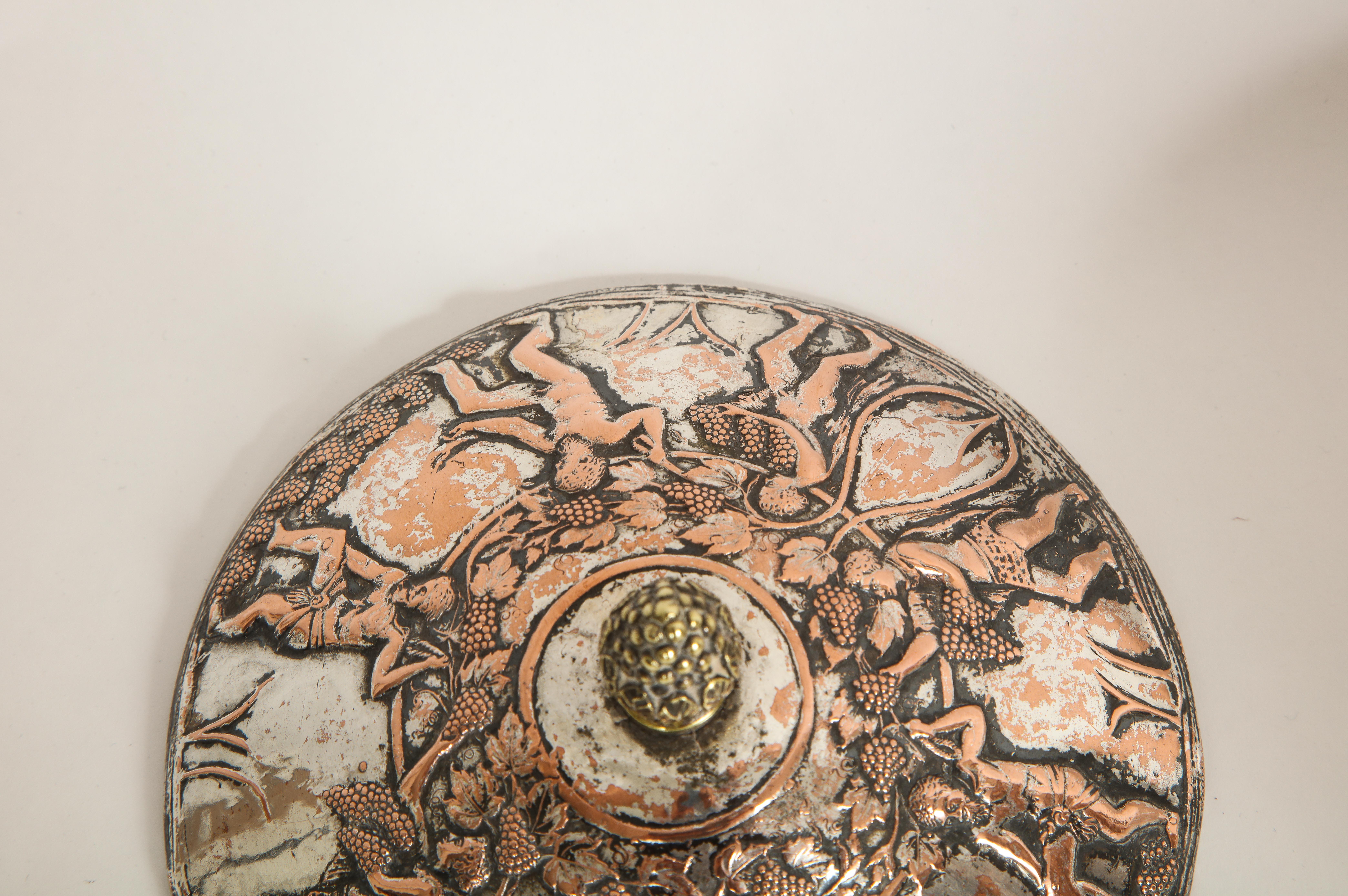 19th C. Silvered Bronze Neoclassical Covered Bowl, Att. E.F. Caldwell For Sale 2