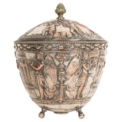 19th C. Silvered Bronze Neoclassical Covered Bowl, Att. E.F. Caldwell