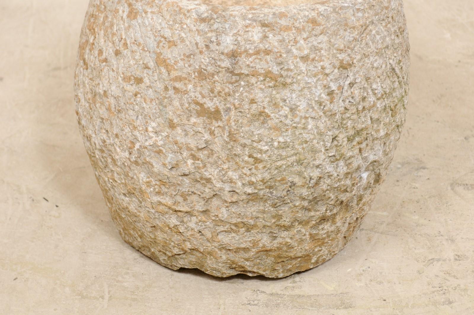 19th Century Spanish Large Hand Carved Stone Vessel or Basin 5