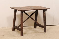 Spanish Wood Occasional Table or Smaller Sized Desk with X-Stretcher
