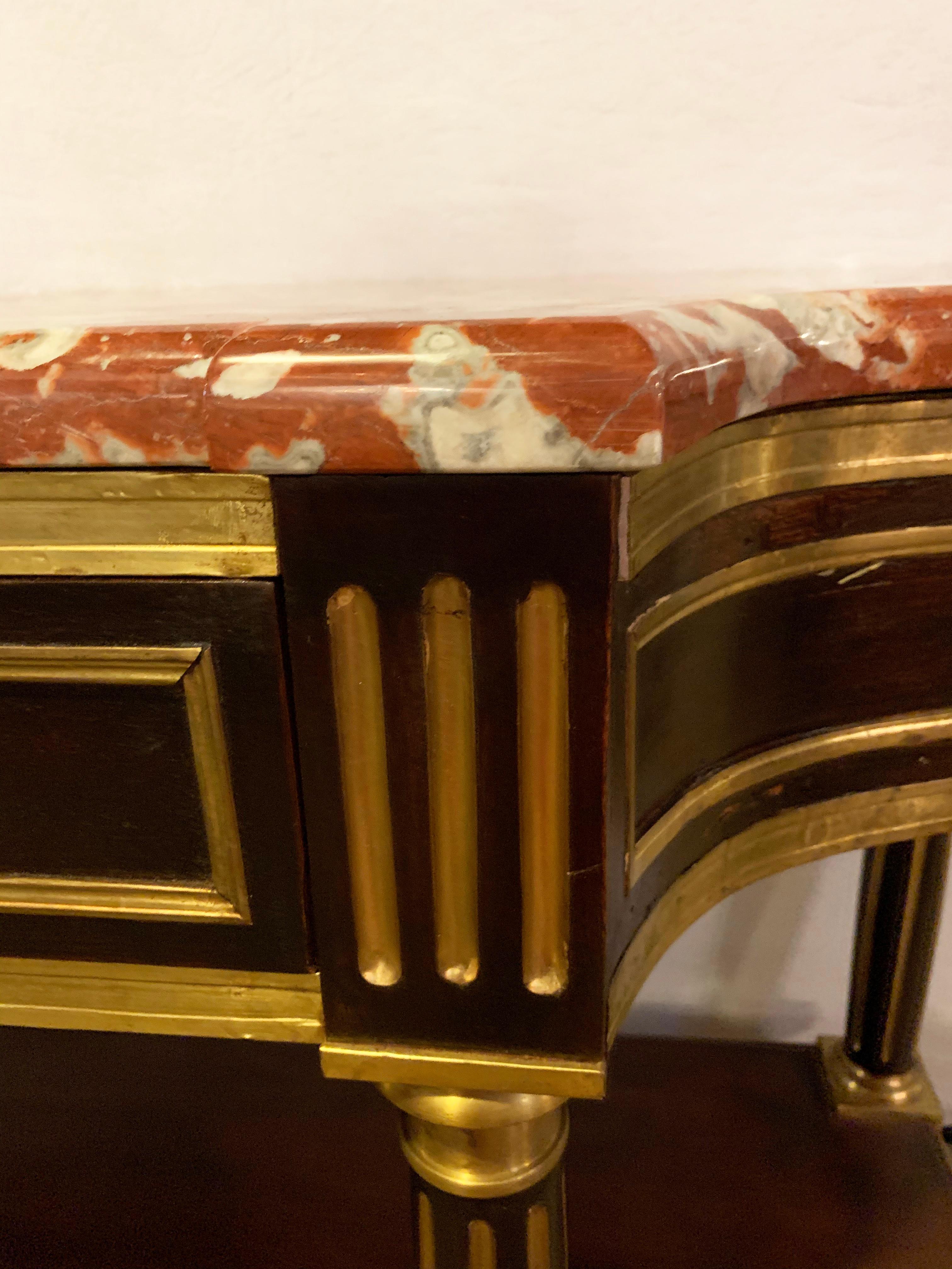 19th Century Palatial Russian Neoclassical Marble Top Console Table or Sideboard In Good Condition In Stamford, CT