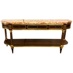 19th Century Palatial Russian Neoclassical Marble Top Console Table or Sideboard