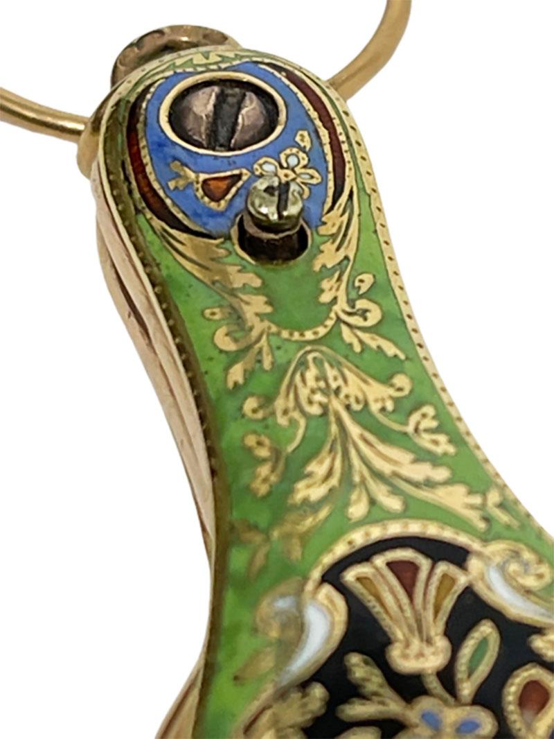 19th Century 14kt Gold and Enamel Lorgnette 3