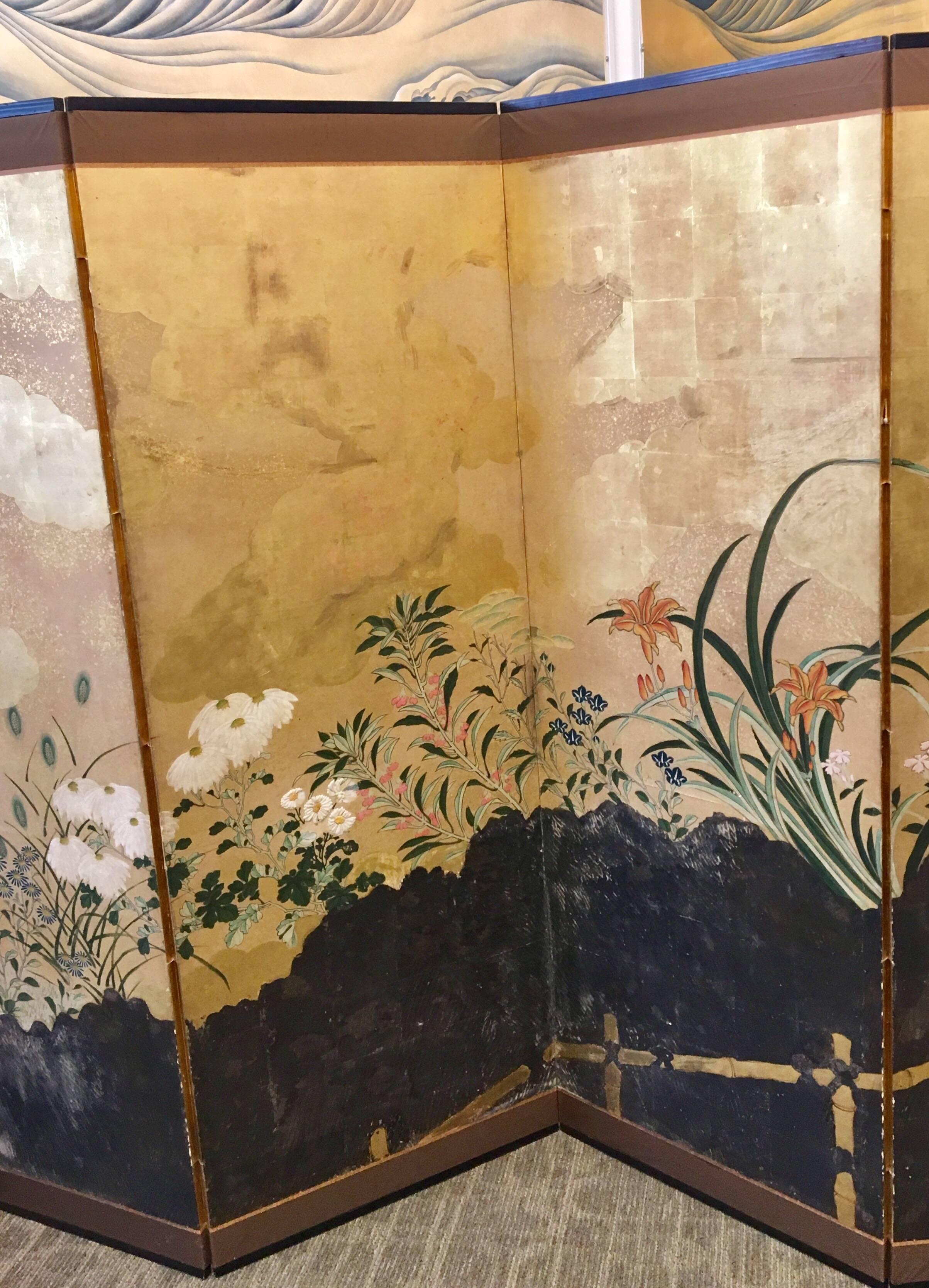Japanese 19th Century Six-Panel Screen For Sale