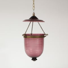 19th Century Amethyst Glass Bell Jar Lantern