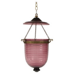 19th Century Amethyst Glass Bell Jar Lantern