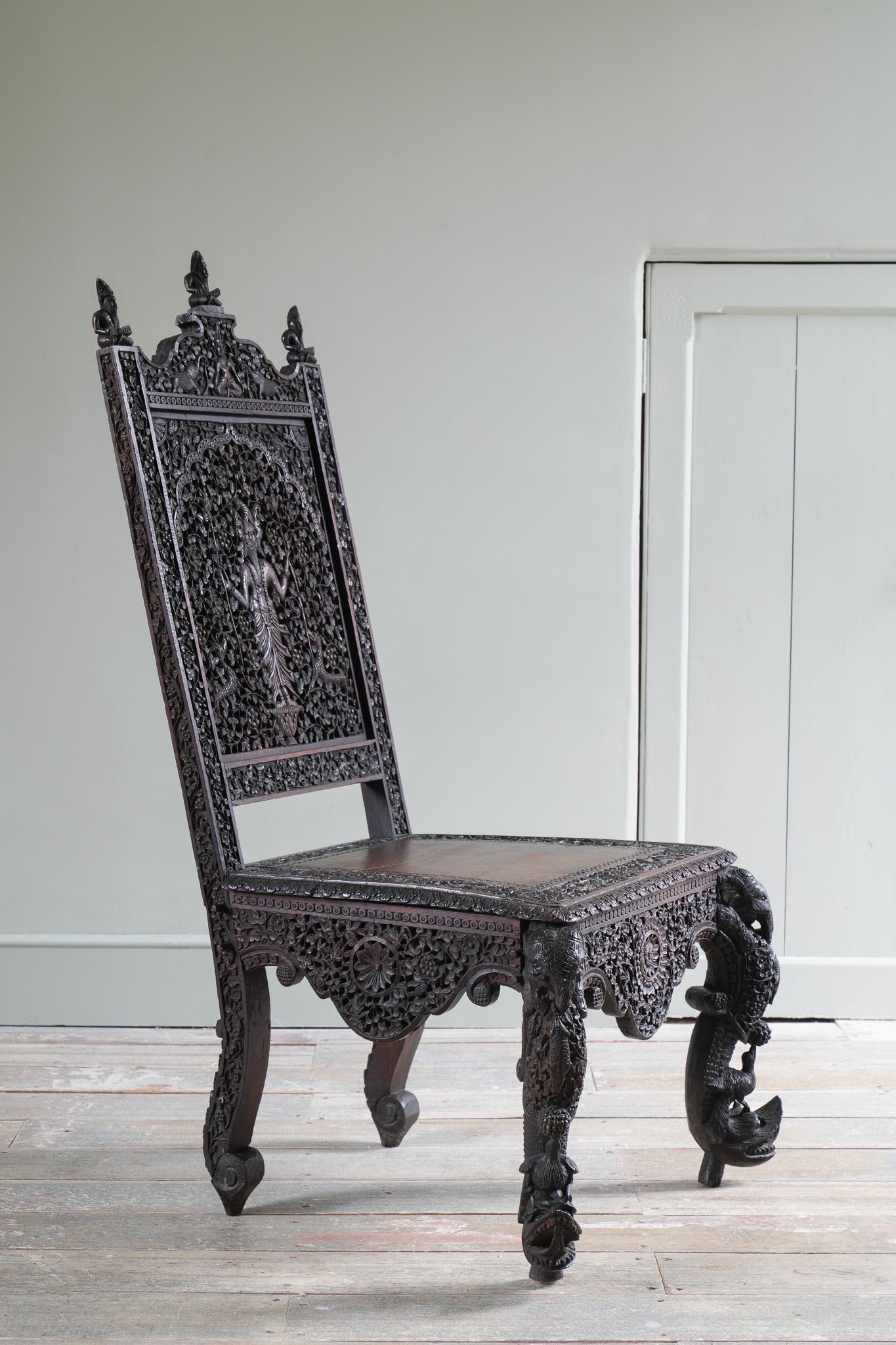Rosewood A 19th Century Anglo-Indian Side Chair For Sale