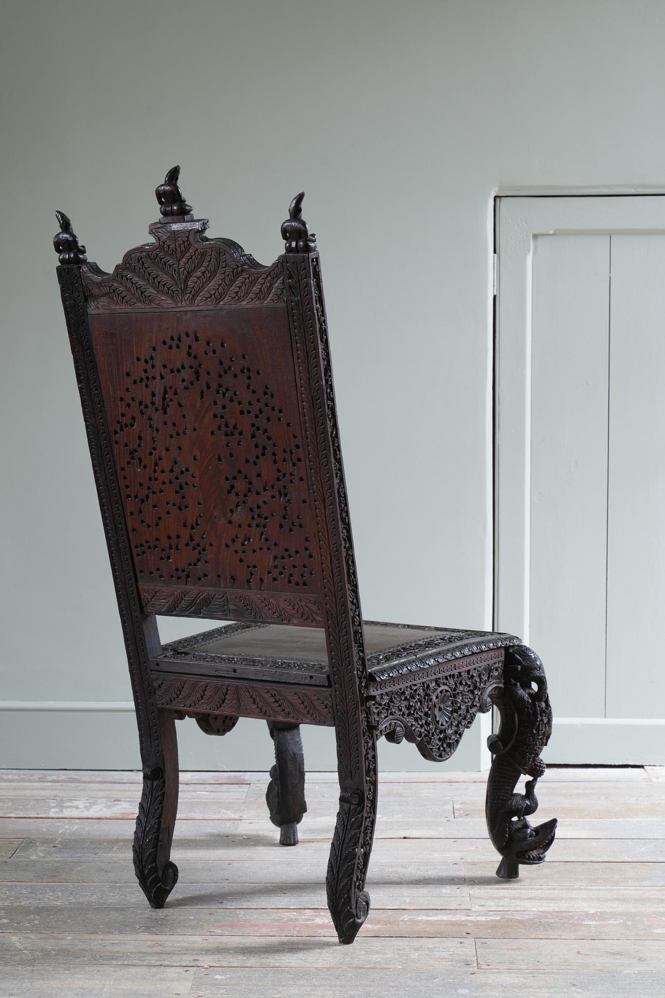 A 19th Century Anglo-Indian Side Chair For Sale 2