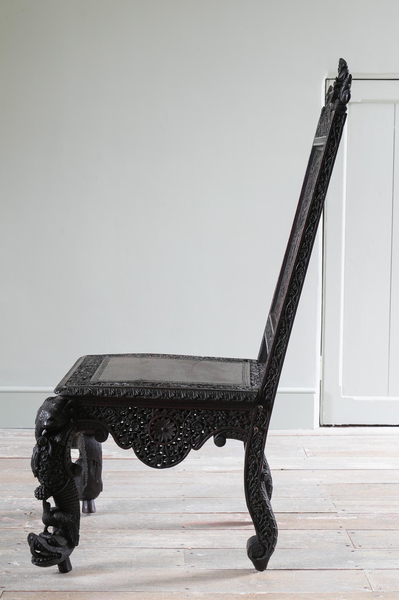 A 19th Century Anglo-Indian Side Chair For Sale 4