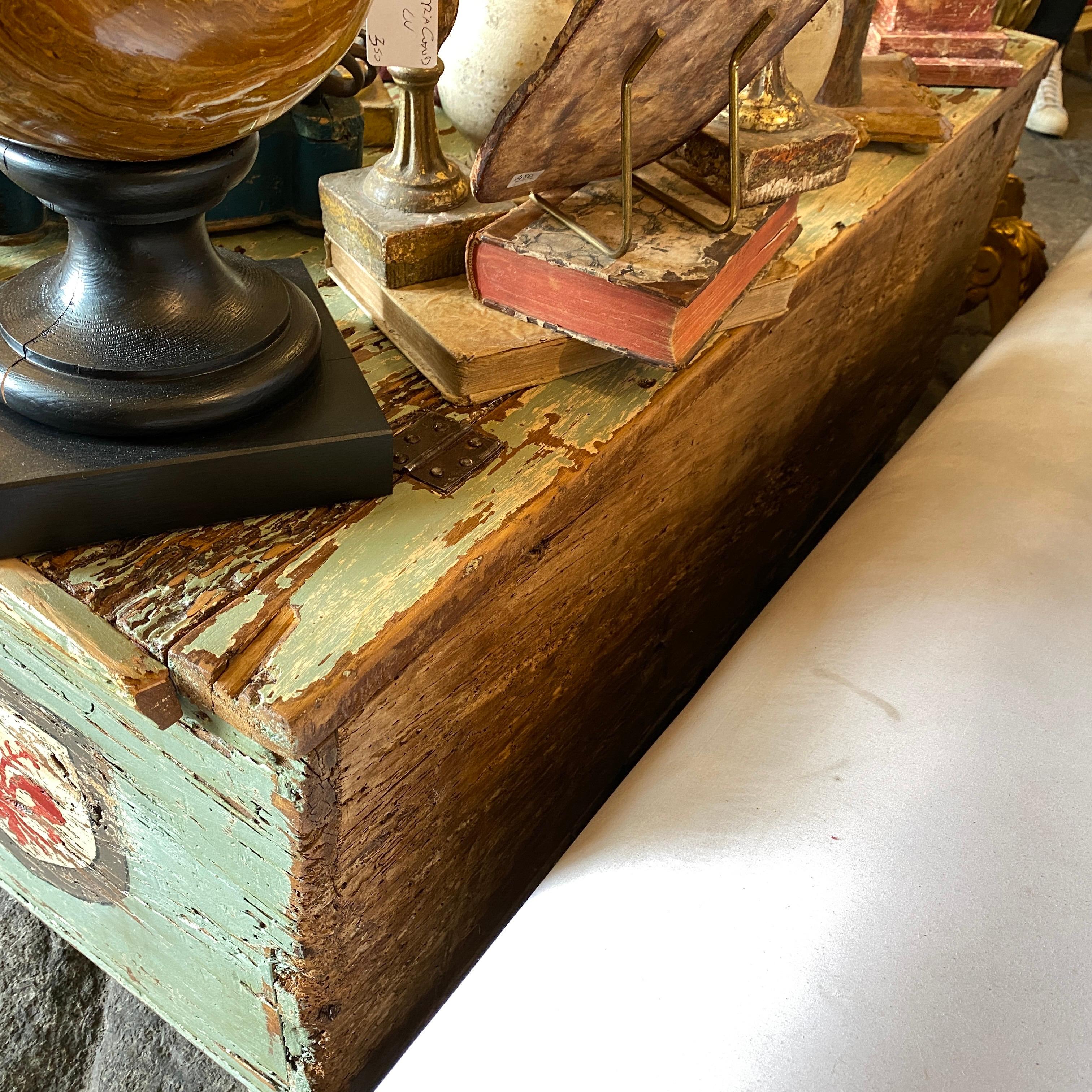 A 19th Century Antique Lacquered Wood Italian Blanket Chest 5