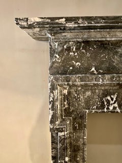 A 19th Century Antique Palladian Style Grey Fossil Marble Fireplace Mantel