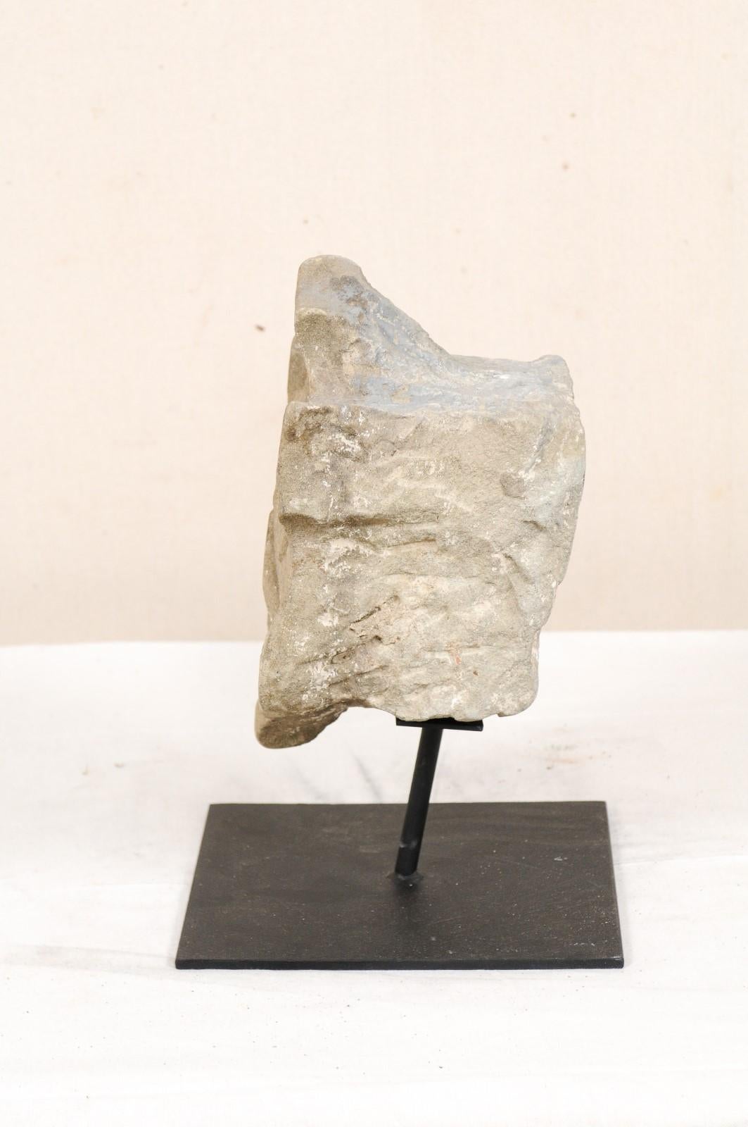 19th Century Aragon Stone Marker with Great Patina on Custom Stand, Spain 5