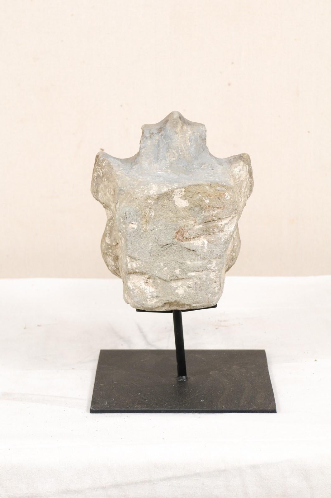 19th Century Aragon Stone Marker with Great Patina on Custom Stand, Spain 6