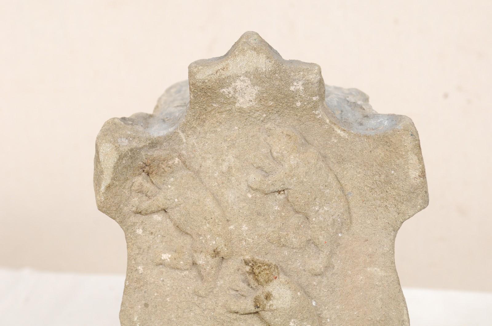 Spanish 19th Century Aragon Stone Marker with Great Patina on Custom Stand, Spain