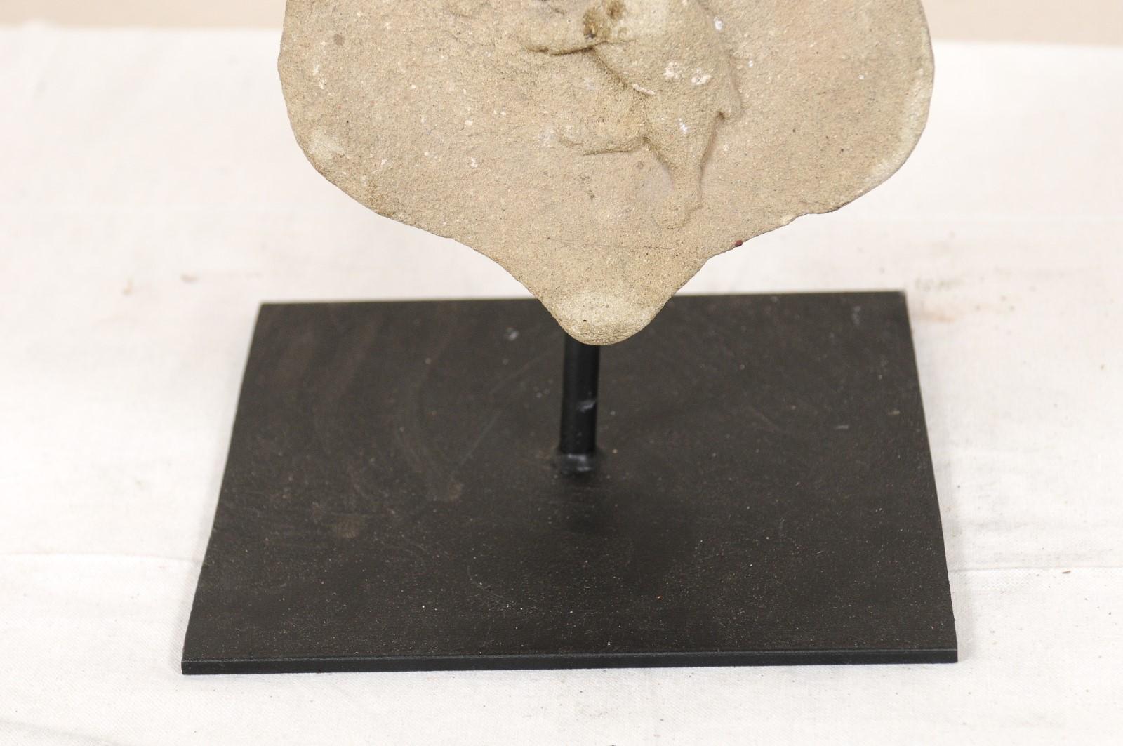 19th Century Aragon Stone Marker with Great Patina on Custom Stand, Spain In Good Condition In Atlanta, GA