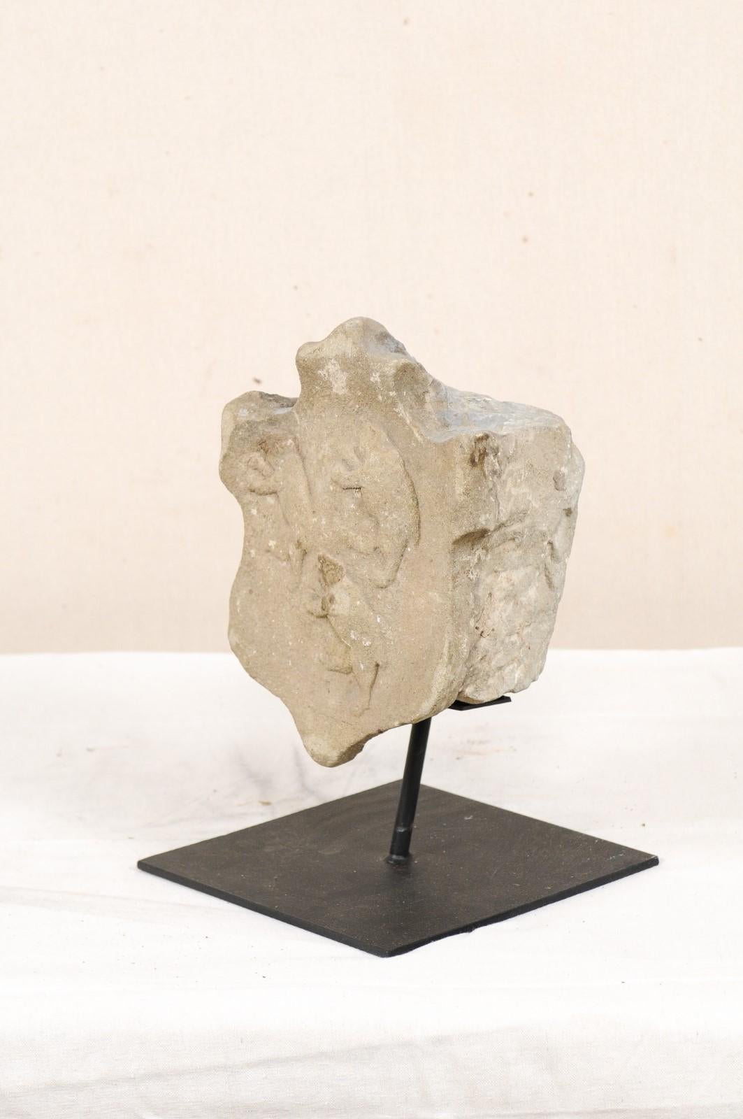 19th Century Aragon Stone Marker with Great Patina on Custom Stand, Spain 2