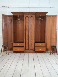 19th Century Baltic Pine Breakfront Wardrobe