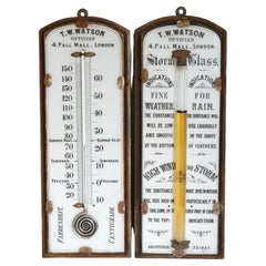Antique A 19th Century Barometer & Thermometer by T.W.Watson
