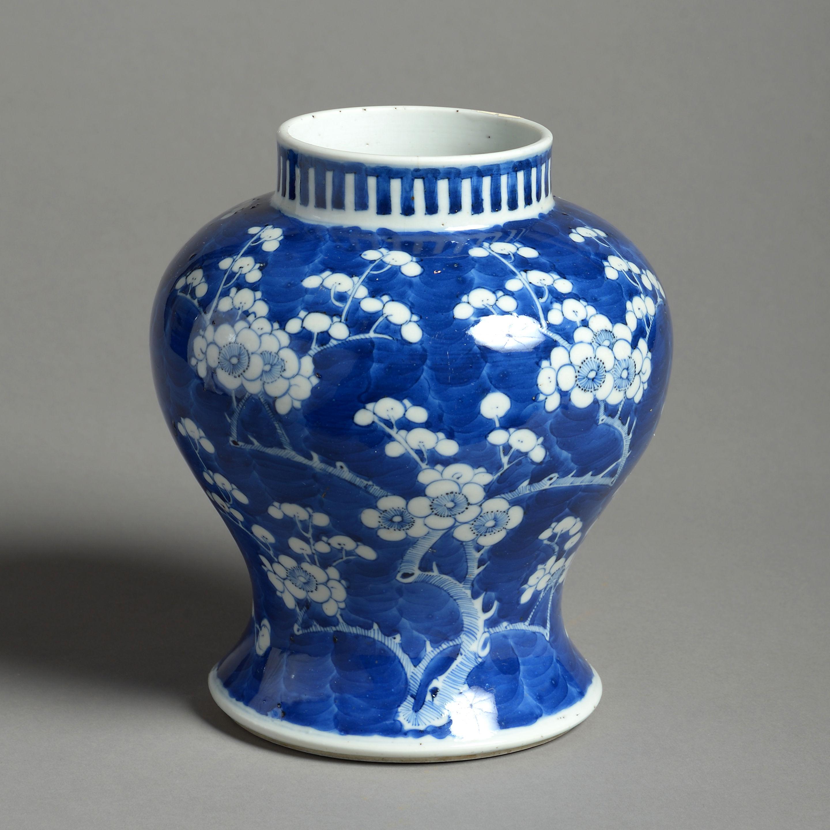 Chinese 19th Century Blue and White Porcelain Vase