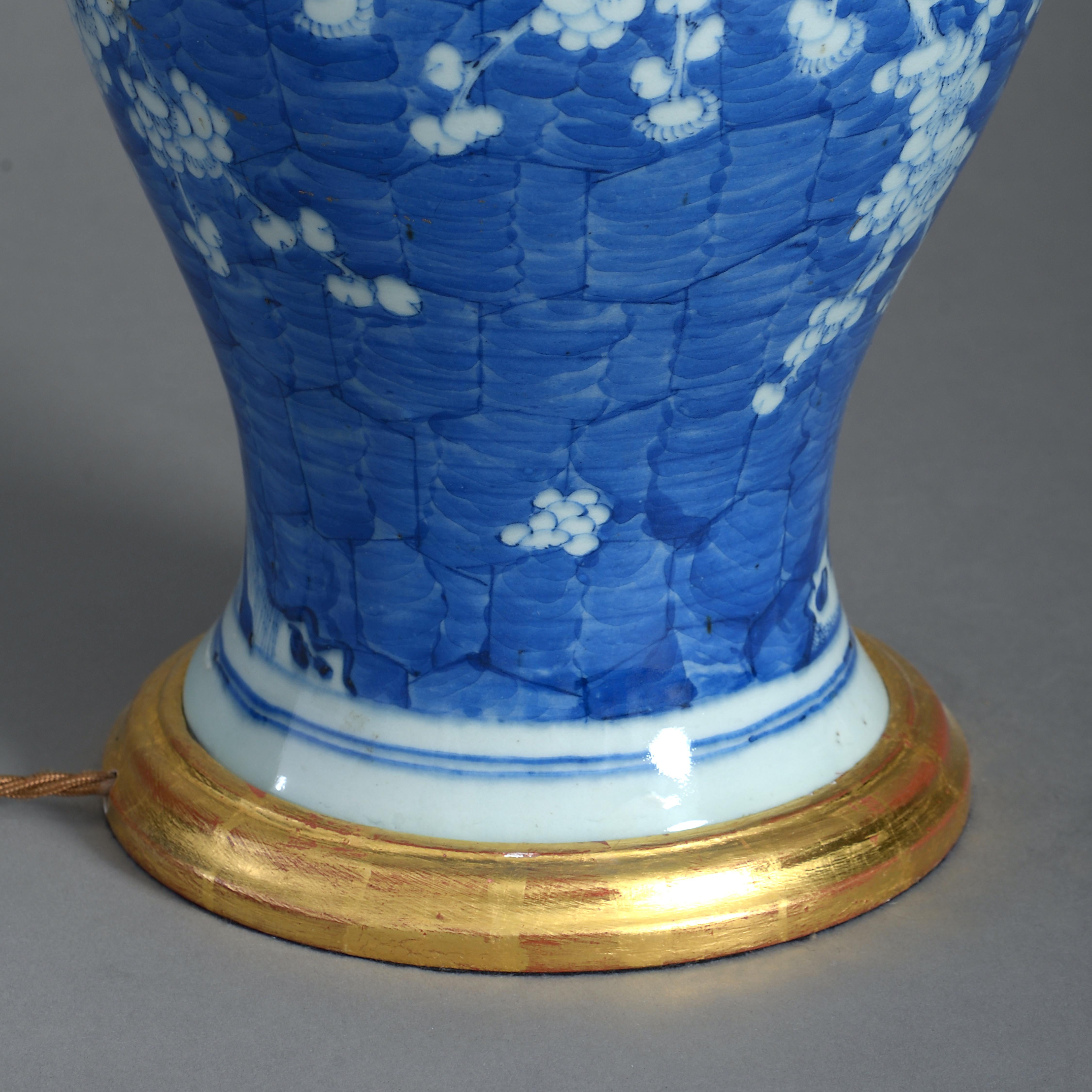 blue and white vase lamp