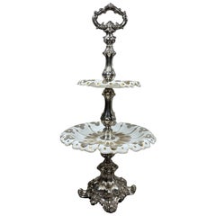 A 19th century Bohemian cut glass and silver epergne centerpiece circa 1850