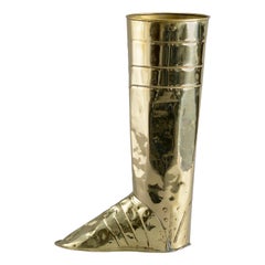 19th Century Brass Boot Stick Stand