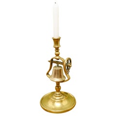 19th Century Brass Candlestick with Gimbal Bell