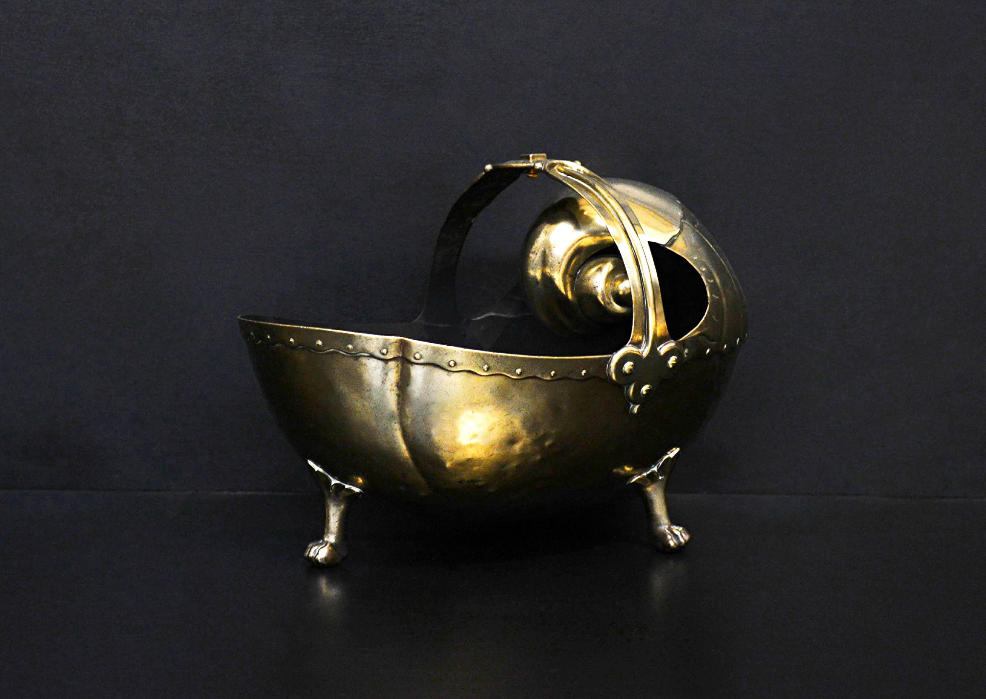 English 19th Century Brass Coal Bucket For Sale