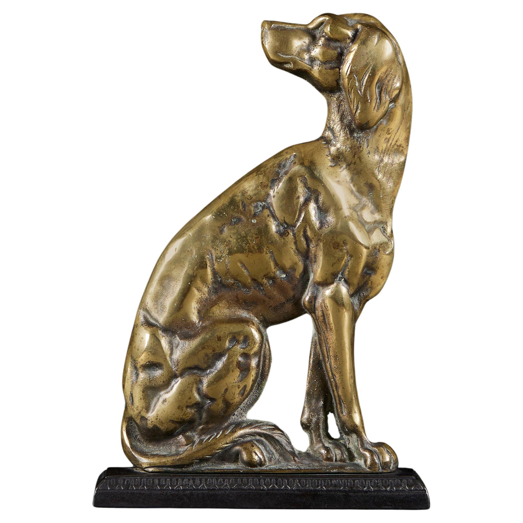 Butoir de porte en laiton pour chien du 19e siècle en vente
