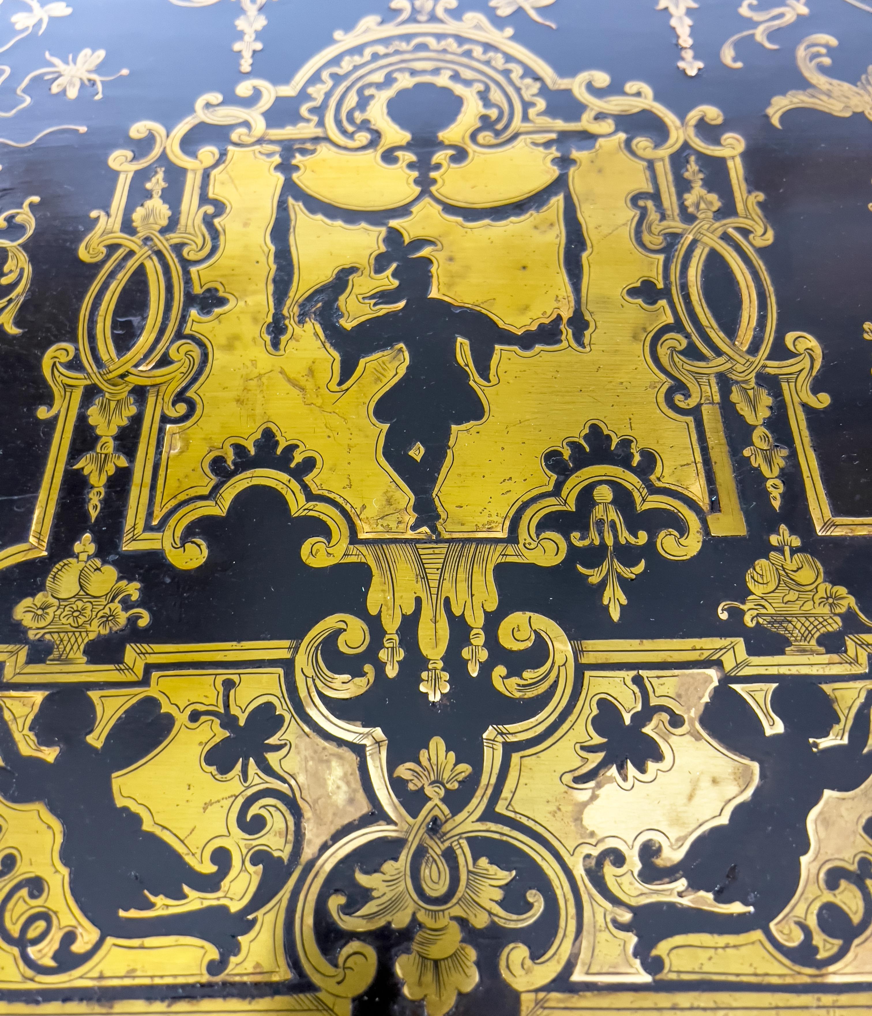 19th Century Brass Inlaid French Boulle Style Desk For Sale 9