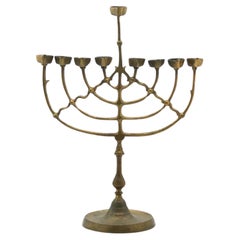 A 19th Century Brass Italian Hanukkah Menorah