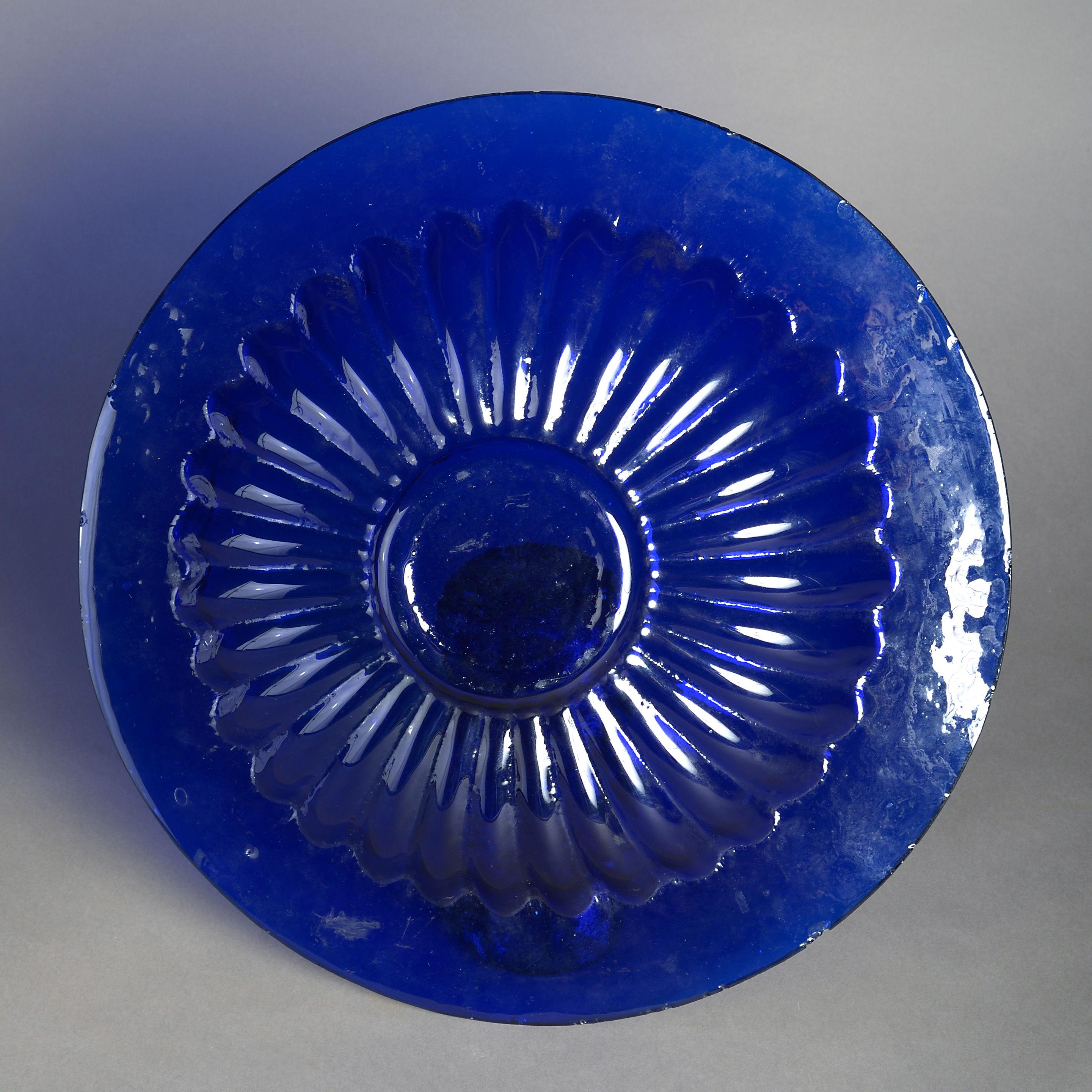 19th Century Bristol Blue Glass Charger In Good Condition In London, GB