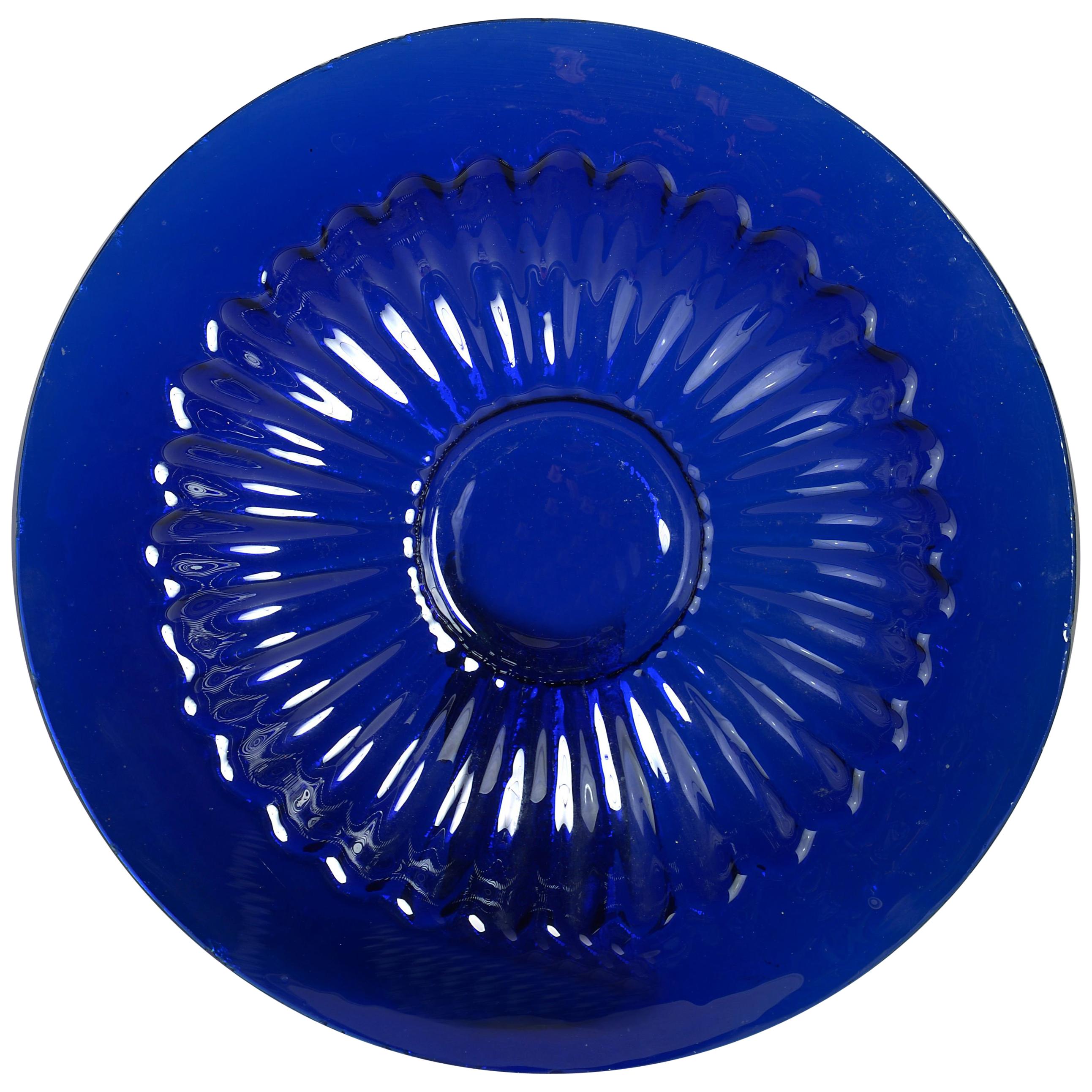 19th Century Bristol Blue Glass Charger