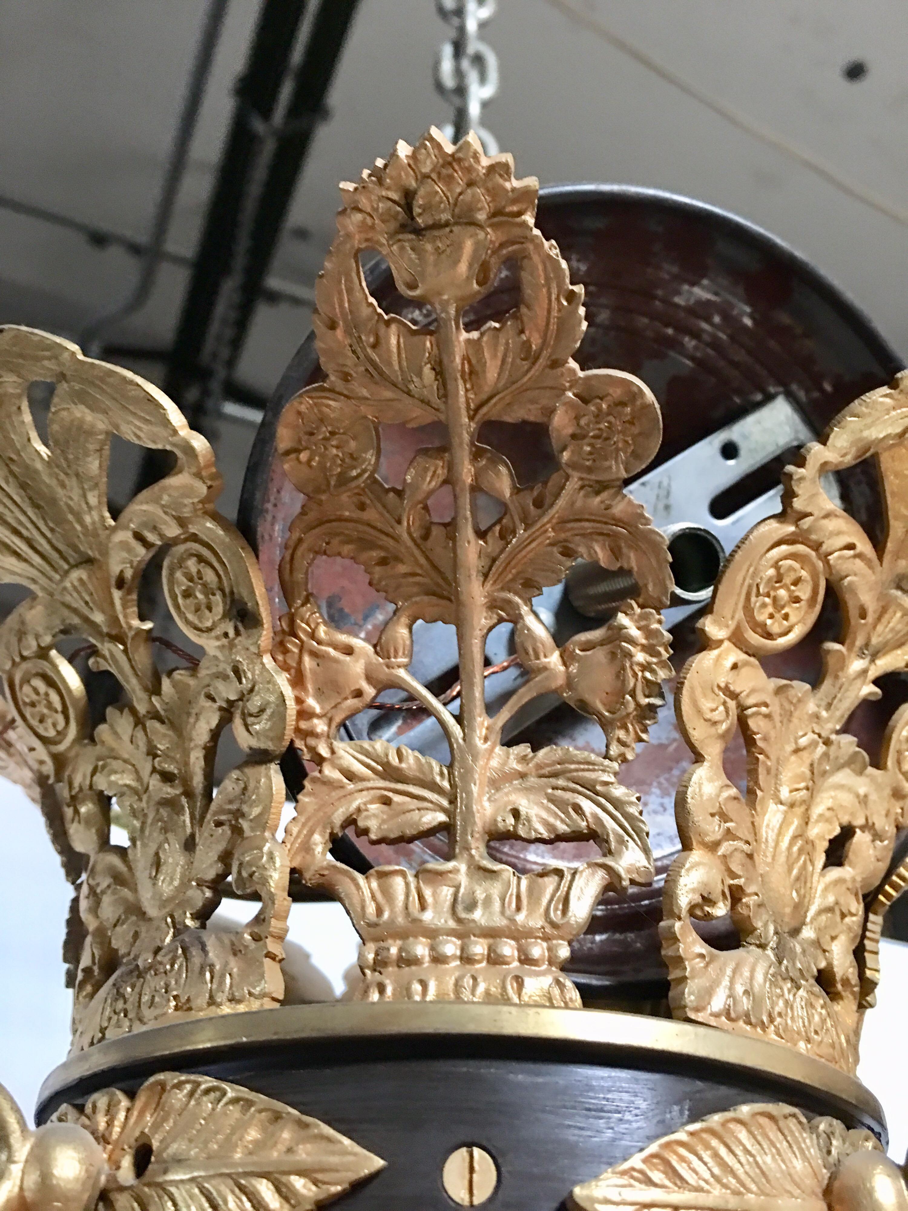 Kronleuchter im Empire-Stil aus Bronze und Bronze, 19. Jahrhundert im Angebot 11