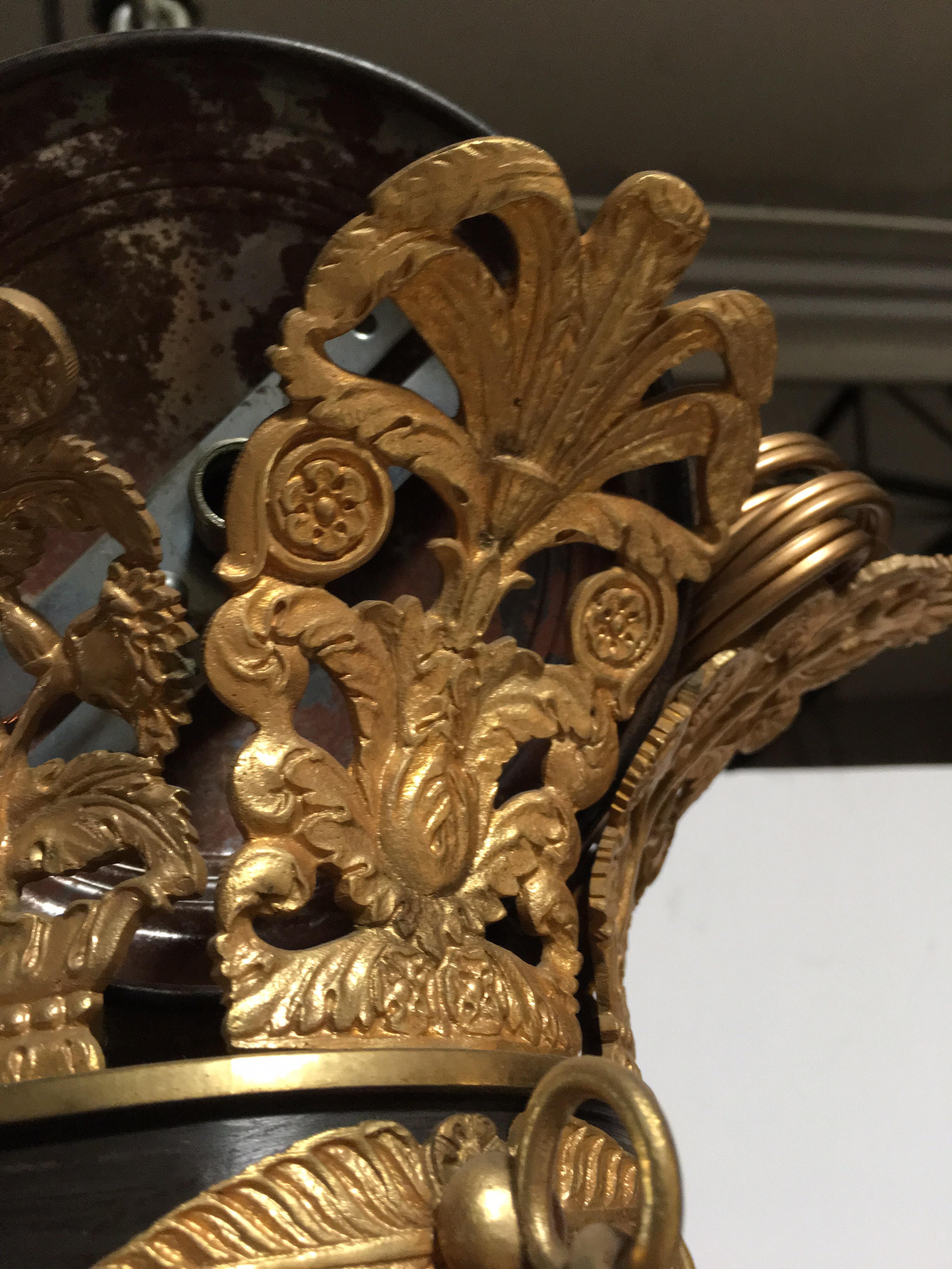 Kronleuchter im Empire-Stil aus Bronze und Bronze, 19. Jahrhundert im Angebot 12