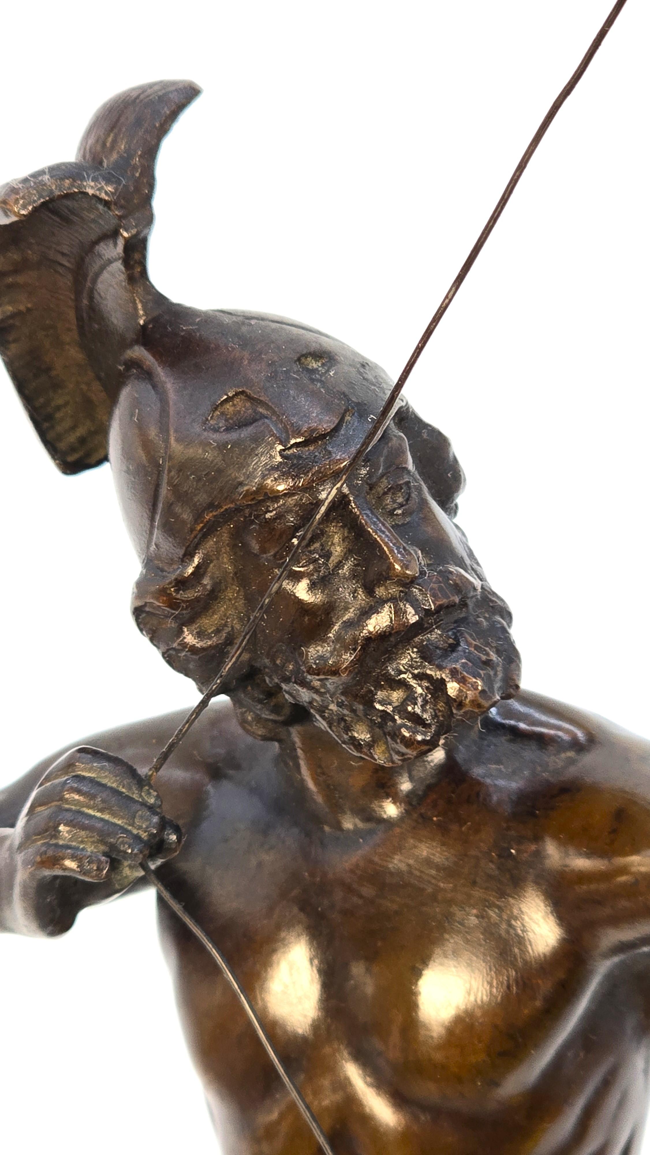 A 19th century  bronze figure of a Greek archer by Eugene Barillot C1870 For Sale 5
