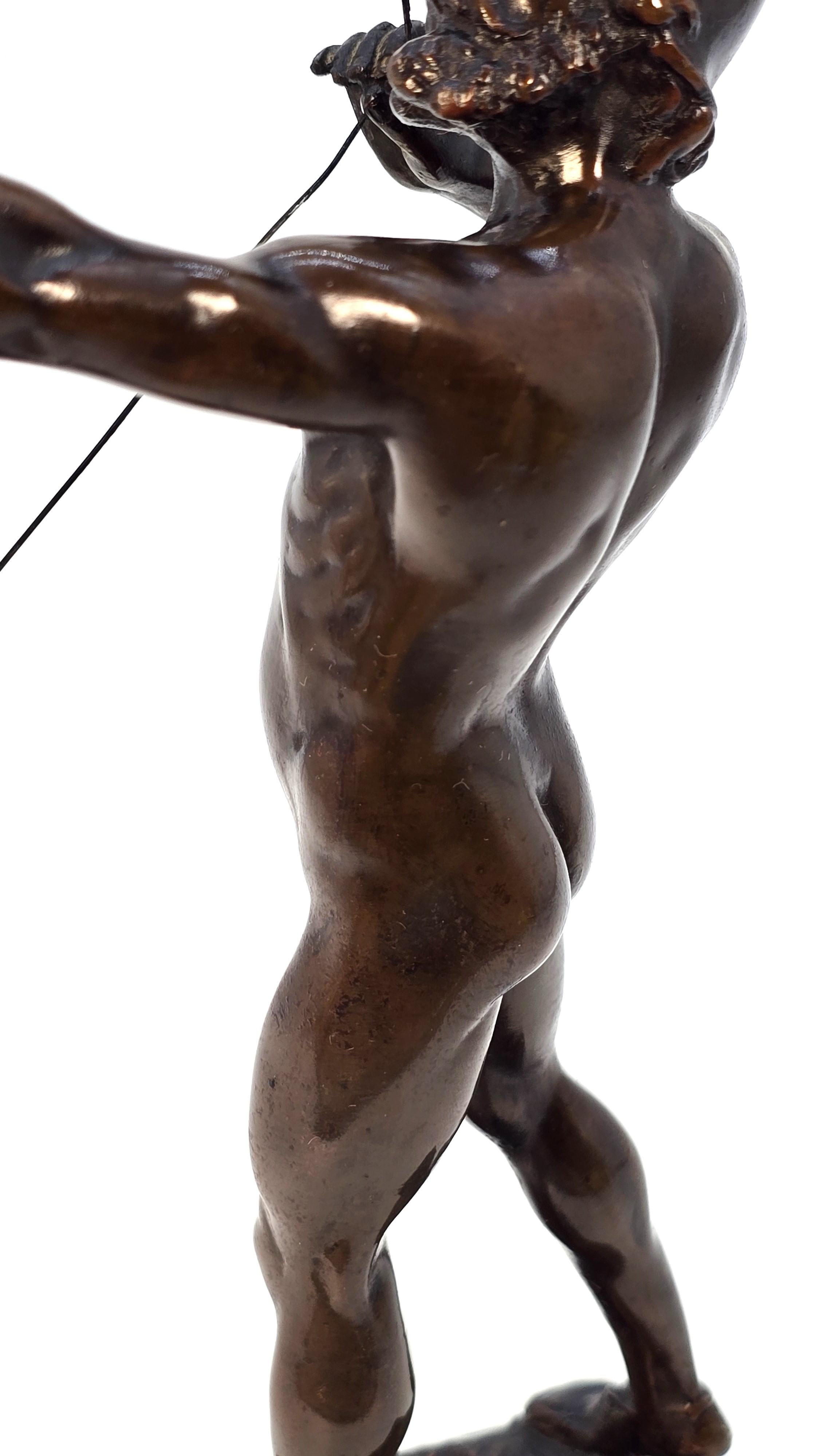 A 19th century  bronze figure of a Greek archer by Eugene Barillot C1870 For Sale 7